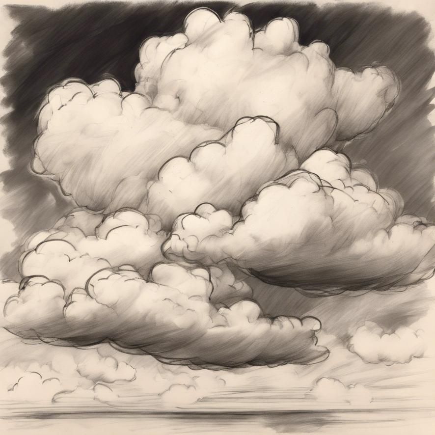 Tegning af skyer på himlen
